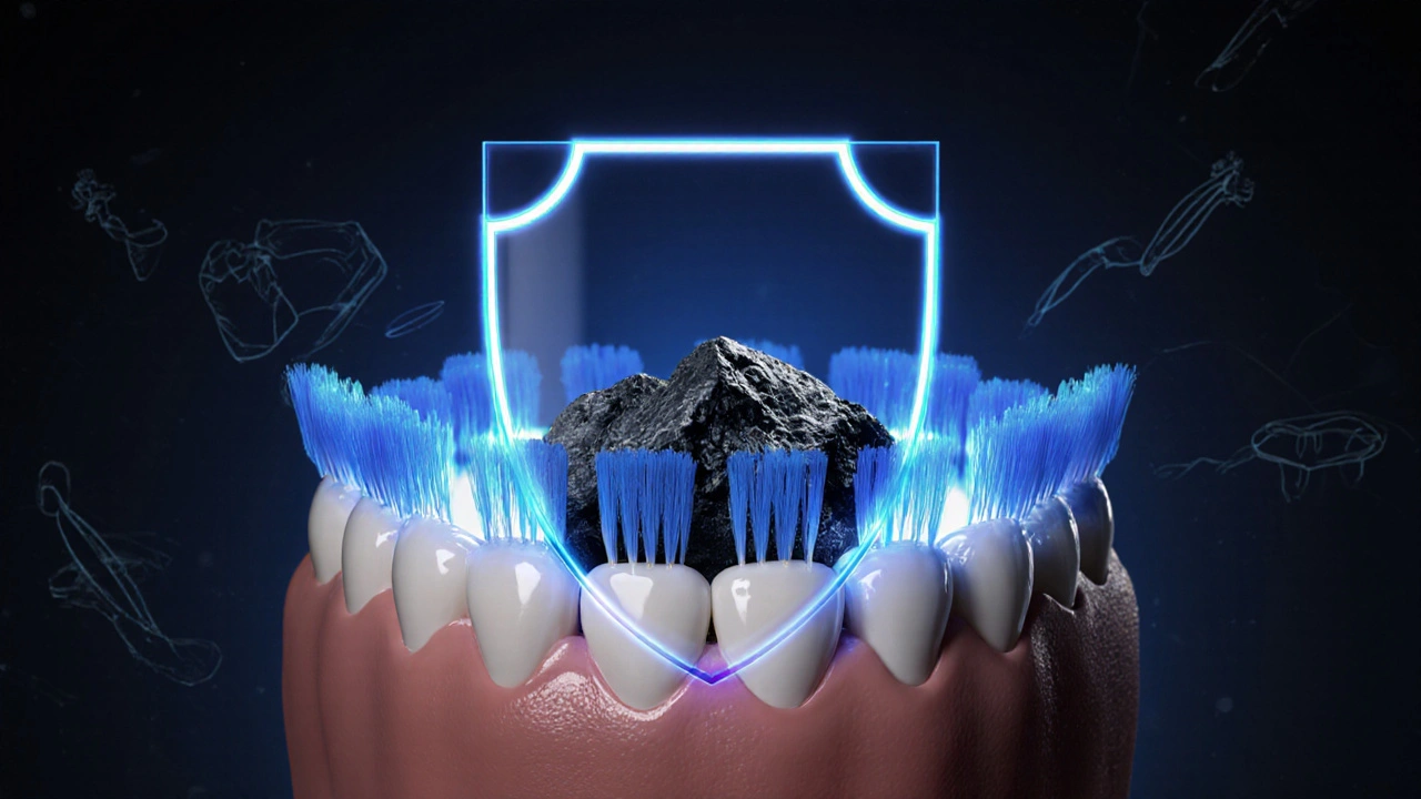 Kartáčky Curaprox tvoří ochranný štít proti tvorbě zubního kamene.