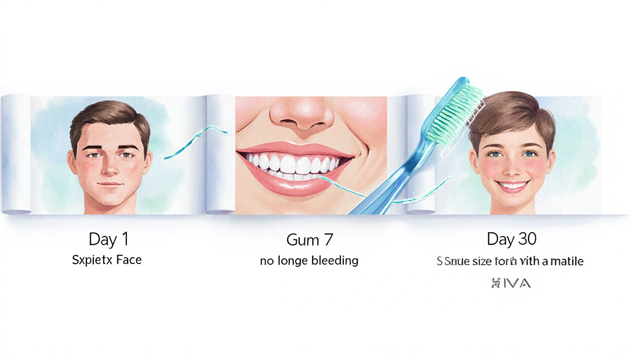 Krok za krokem přechod od krvácení dásní k zdravému úsměvu.