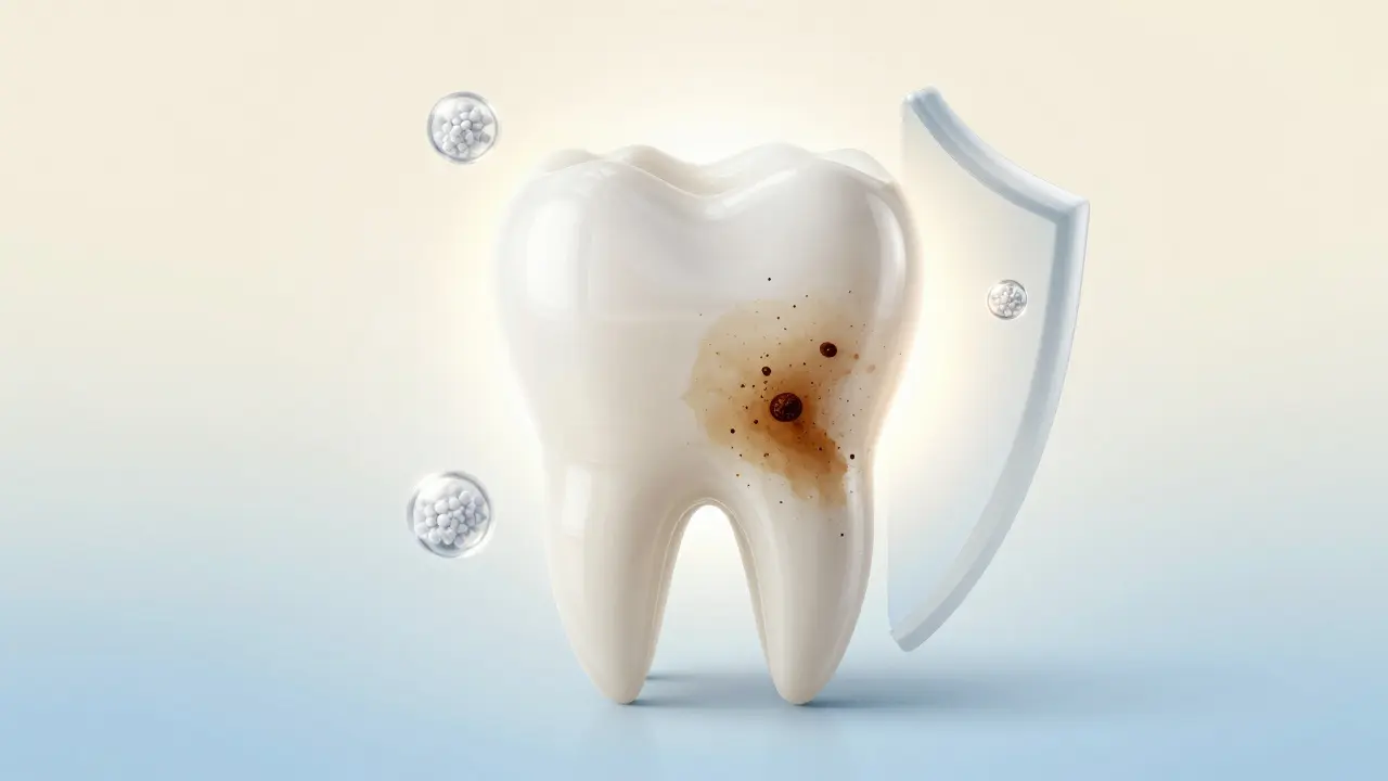 Průhledné zuby s vnitřním zářením, kde se aktivní látky rozkládají skvrny a chrání珐琅质.