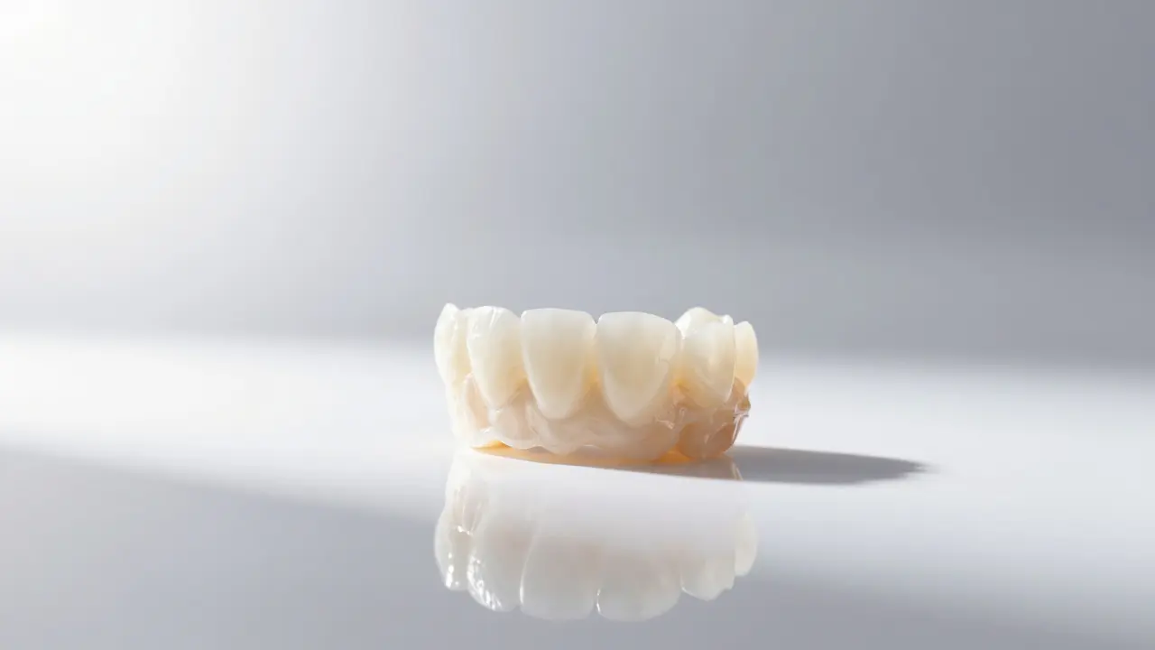 Zirkonová korunka a keramický vinyr s přirozenou průsvitností