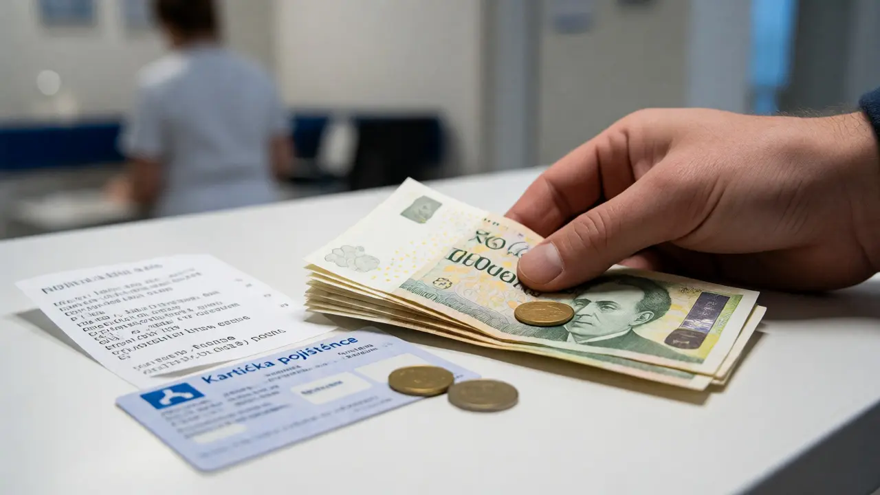 Placení poplatků za lékařskou péči hotovostí na recepci nemocnice